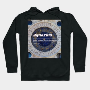 Aquarius Zodiac Roman Numerial Print Hoodie